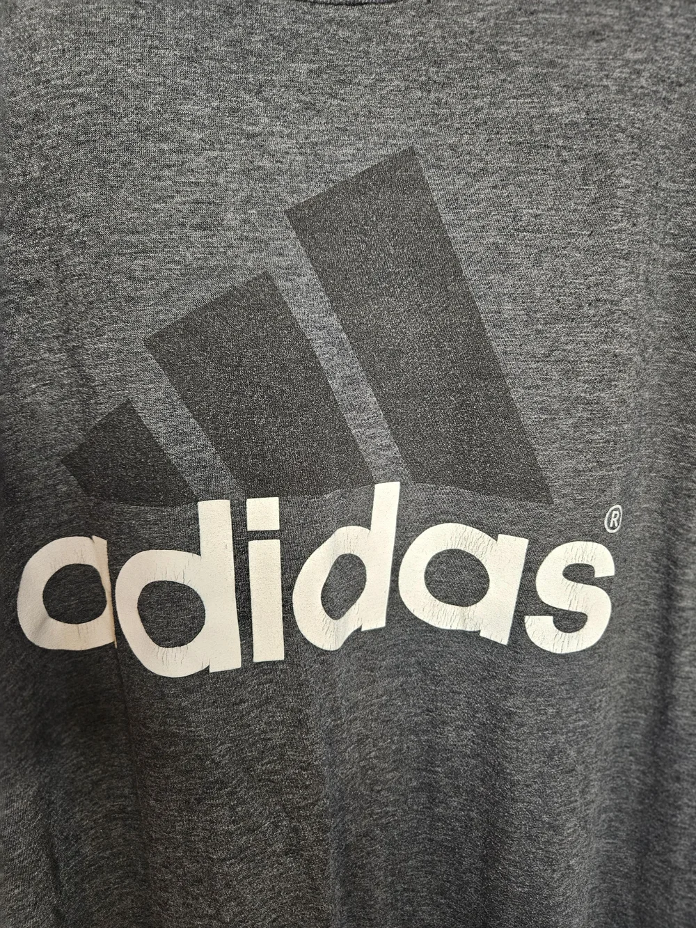 adidas Heather Charcoal Short Sleeve Logo Tee